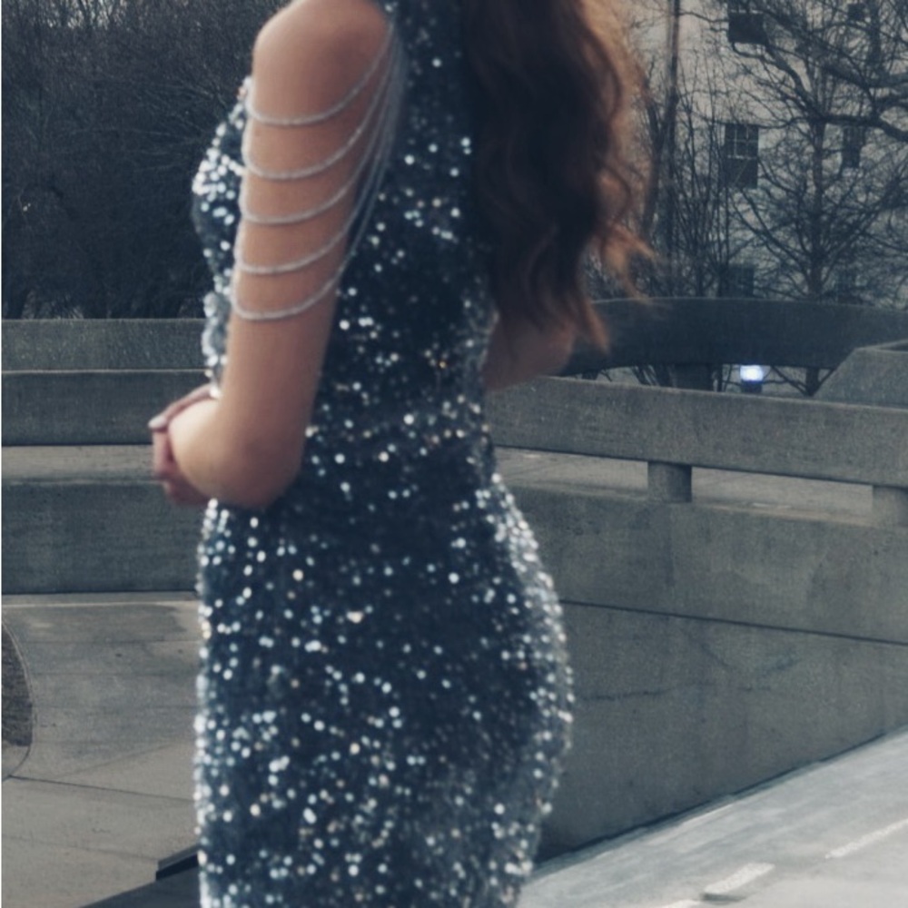 Silver Sequin Dress